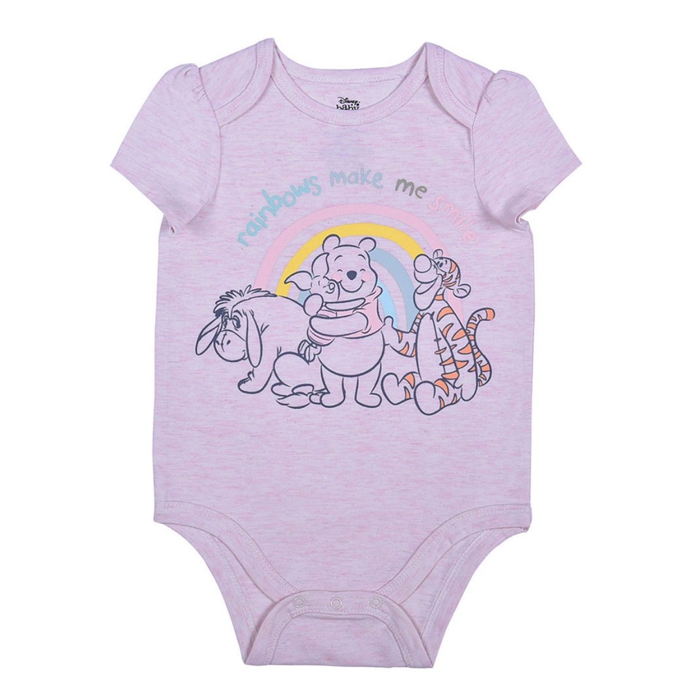 Disney Baby Bodysuit – Winnie the Pooh Rainbow 18M | “Rainbows Make Me Smile